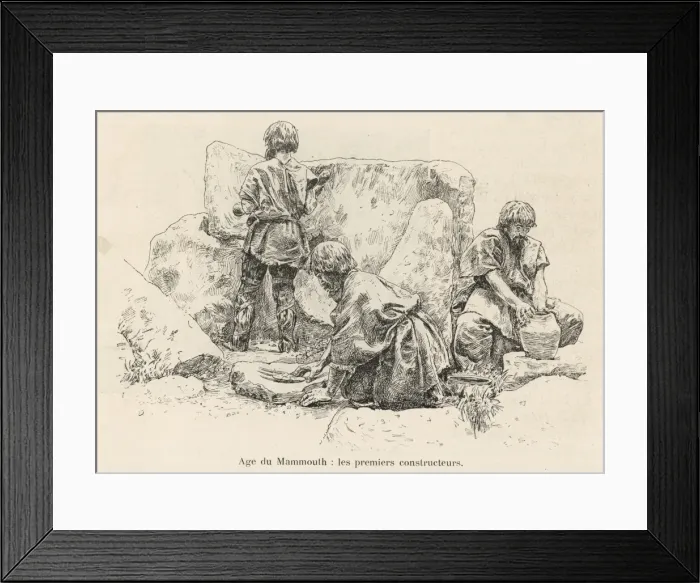 Framed Print : Stone Age Builders Framed Print : Stone Age Builders