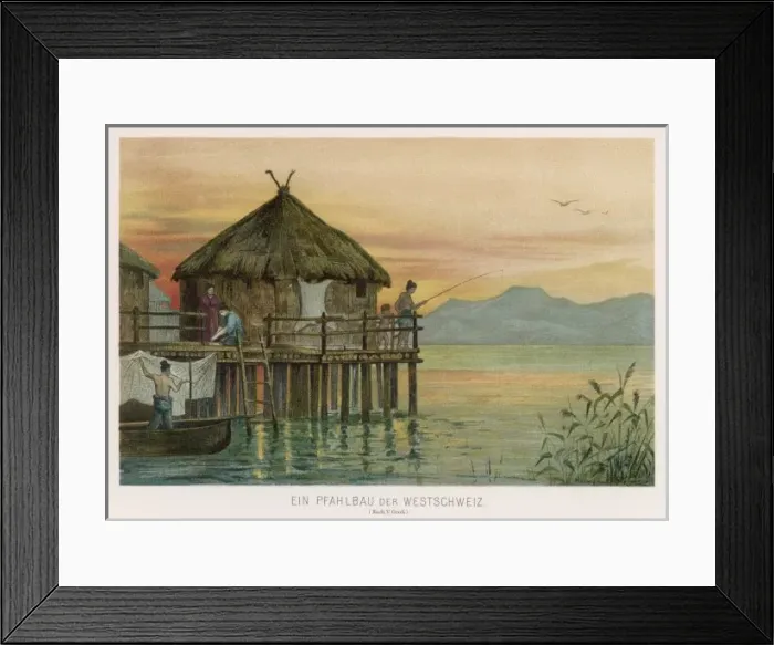 Framed Print : Swiss Lake Dwelling Framed Print : Swiss Lake Dwelling