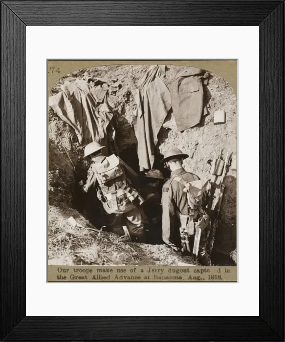 Framed Print : Captured German Dugout Framed Print : Captured German Dugout