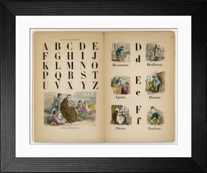 Framed Print : C19 French Schoolbook Framed Print : C19 French Schoolbook