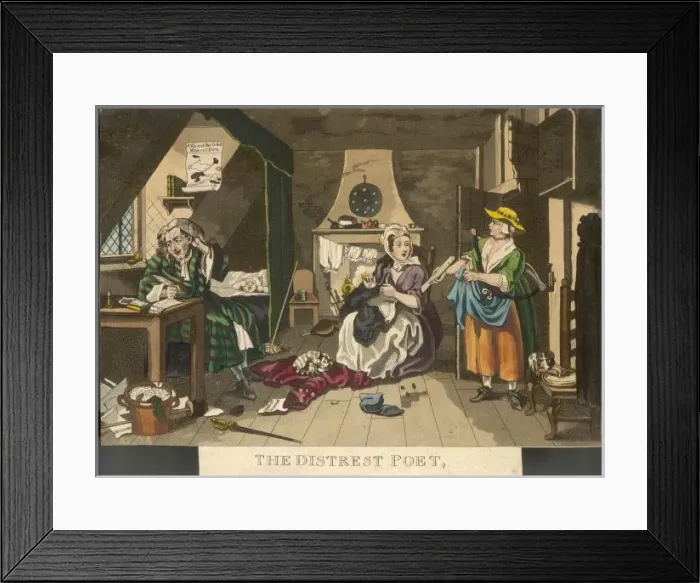 Framed Print : Hogarth Poor Poet Framed Print : Hogarth Poor Poet
