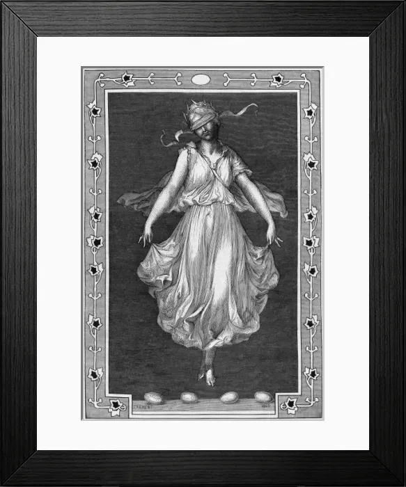 Framed Print : EGG DANCE. Blindfolded, she must regulate her steps precisely so as not to crush the eggs Framed Print : EGG DANCE. Blindfolded, she must regulate her steps precisely so as not to crush the eggs