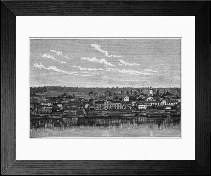 Framed Print : OSTERSUND. View of Ostersund, on lake Storsjon Framed Print : OSTERSUND. View of Ostersund, on lake Storsjon