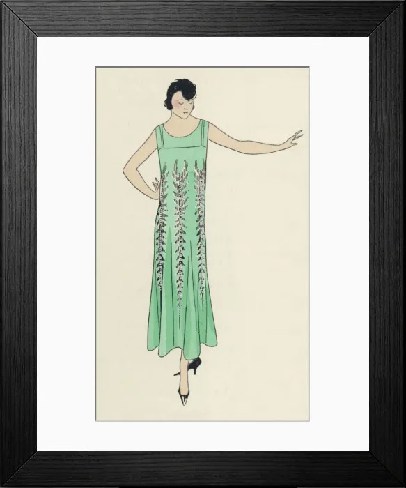 Framed Print : Green Dress by Doucet Framed Print : Green Dress by Doucet