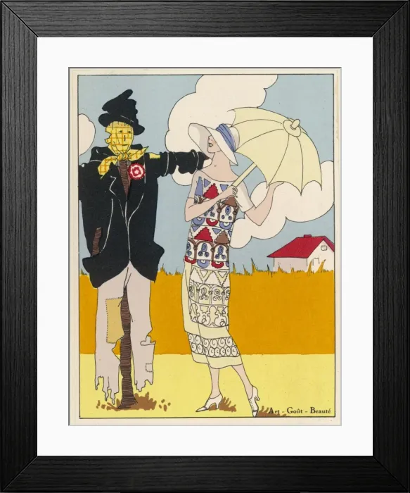 Framed Print : Lady and Scarecrow Framed Print : Lady and Scarecrow