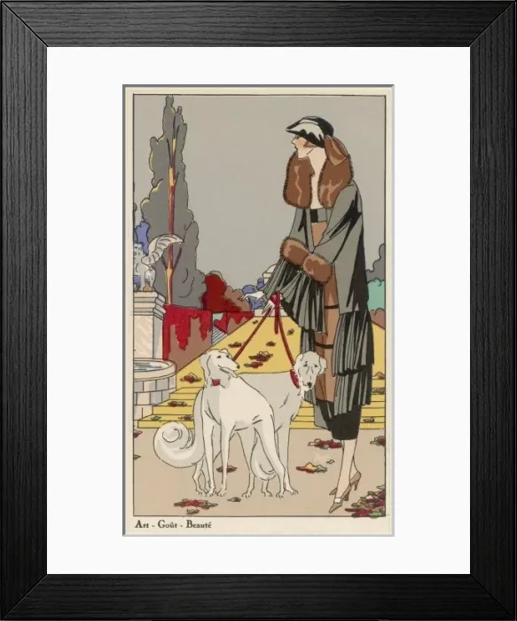 Framed Print : With Dogs in Park Framed Print : With Dogs in Park