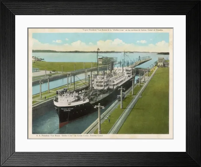 Framed Print : Gatun Lock and Liner Framed Print : Gatun Lock and Liner