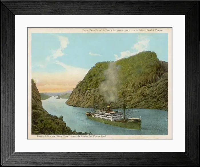 Framed Print : Culebra Cut and Ship Framed Print : Culebra Cut and Ship