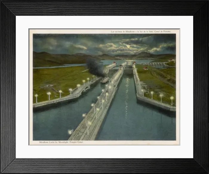 Framed Print : Miraflores Locks Night Framed Print : Miraflores Locks Night