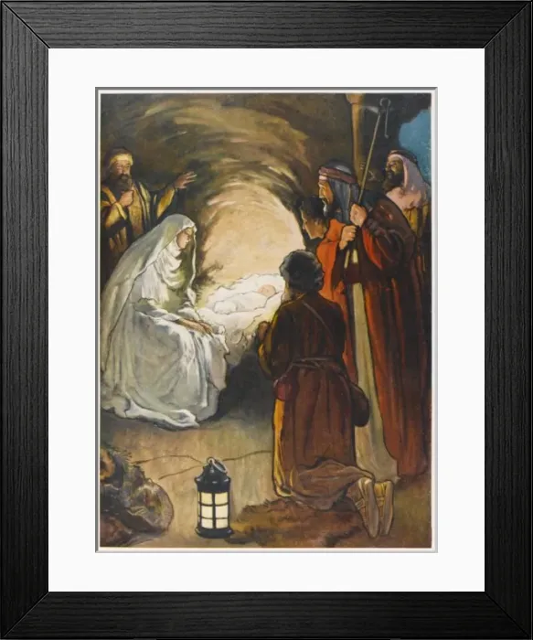 Framed Print : Shepherds and Baby Jesus Framed Print : Shepherds and Baby Jesus