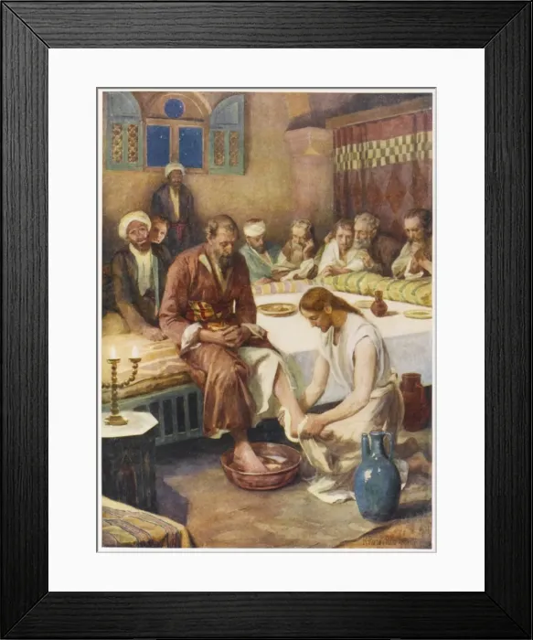 Framed Print : Jesus Washes Feet Framed Print : Jesus Washes Feet