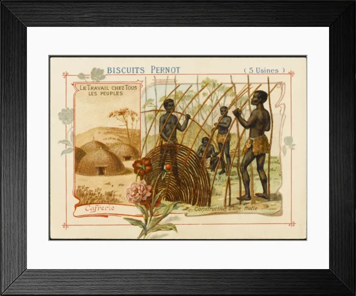 Framed Print : Kaffirs Making Huts Framed Print : Kaffirs Making Huts