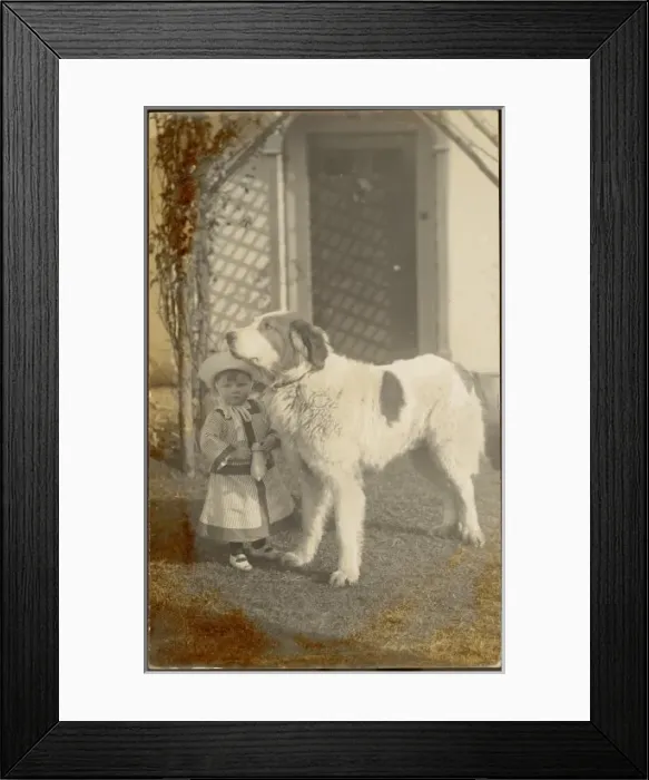 Framed Print : Small Girl, Big Dog Framed Print : Small Girl, Big Dog