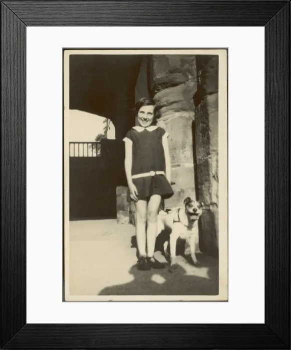 Framed Print : Girl and Terrier 1939 Framed Print : Girl and Terrier 1939