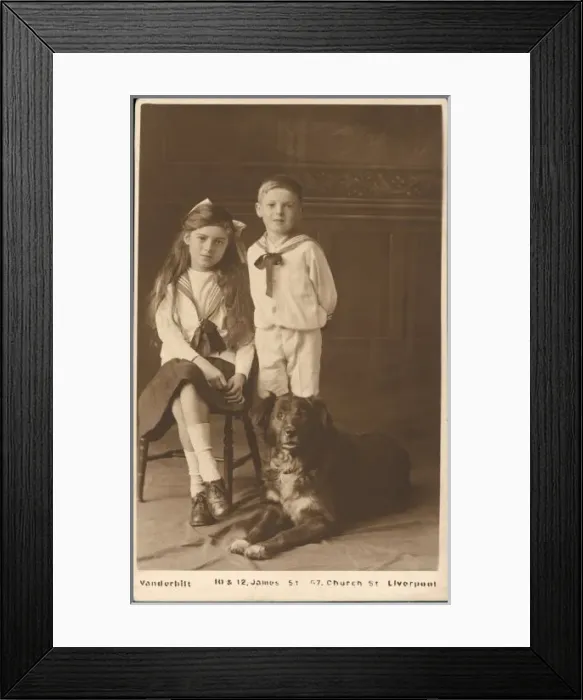 Framed Print : Sailor Suits and Dog Framed Print : Sailor Suits and Dog