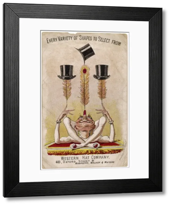 Framed Print : MENs HATS. Top hats come in Twenty Different Shapes at the Western Hat Framed Print : MENs HATS. Top hats come in Twenty Different Shapes at the Western Hat