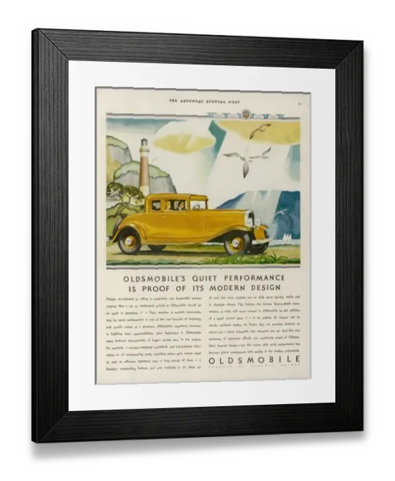 Framed Print : Oldsmobile Advert Framed Print : Oldsmobile Advert