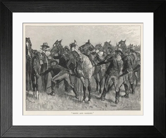 Framed Print : Cavalry Mounting Framed Print : Cavalry Mounting
