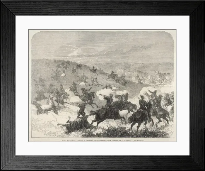 Framed Print : Sioux Attack Feds Framed Print : Sioux Attack Feds