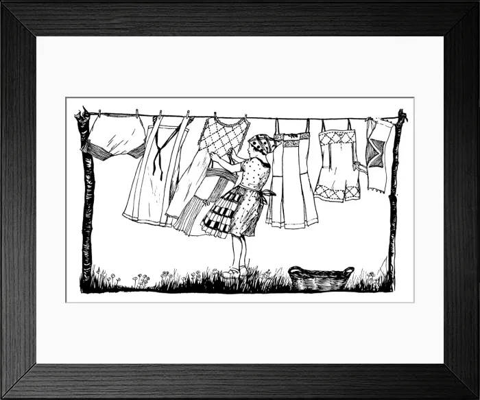 Framed Print : Hanging up Washing Framed Print : Hanging up Washing