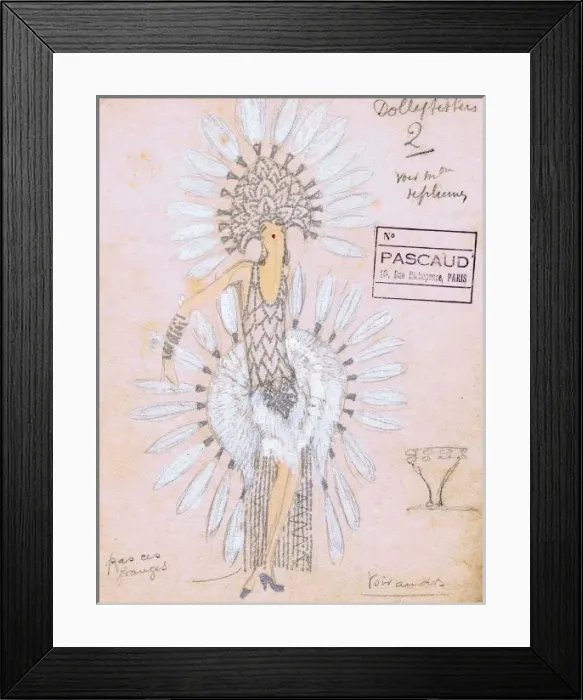 Framed Print : Costume design for the Dolly Sisters Framed Print : Costume design for the Dolly Sisters