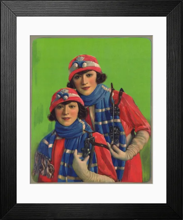 Framed Print : The Dolly Sisters in ski-gear Framed Print : The Dolly Sisters in ski-gear