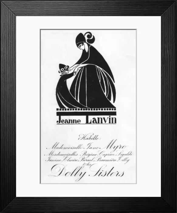 Framed Print : Advert for Jeanne Lanvin and the Dolly Sisters Framed Print : Advert for Jeanne Lanvin and the Dolly Sisters