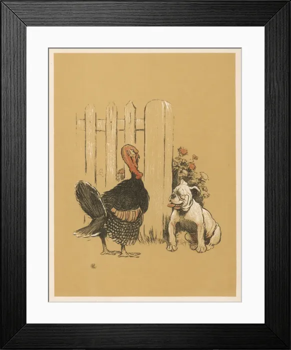 Framed Print : Dog and Turkey 1905