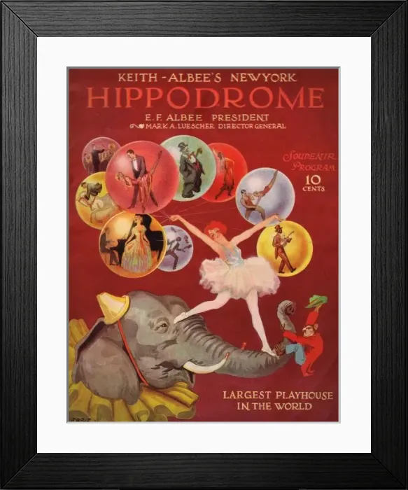 Framed Print : Programme cover for the Hippodrome, New York, 1925 Framed Print : Programme cover for the Hippodrome, New York, 1925