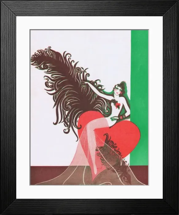Framed Print : Illustration for the programme cover of La Revue D Amour, 19 Framed Print : Illustration for the programme cover of La Revue D Amour, 19
