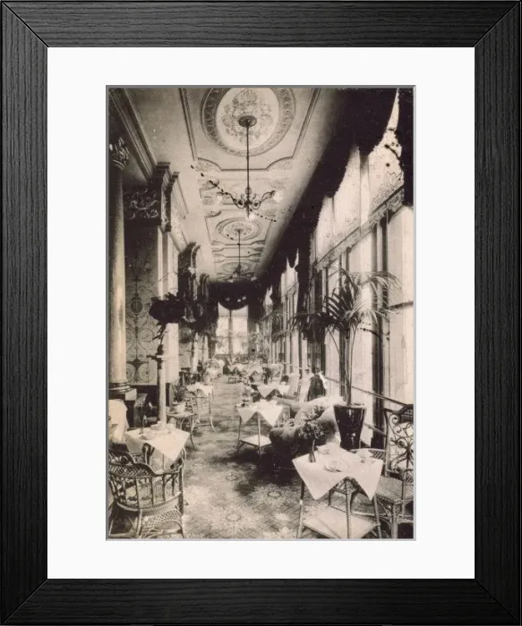 Framed Print : A view of the Drawing Room Terrace of the Hotel Cecil Framed Print : A view of the Drawing Room Terrace of the Hotel Cecil