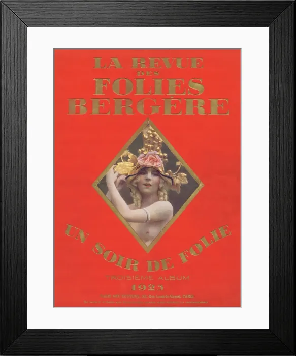 Framed Print : Cover of souvenir brochure for Un Soir de Folie Framed Print : Cover of souvenir brochure for Un Soir de Folie