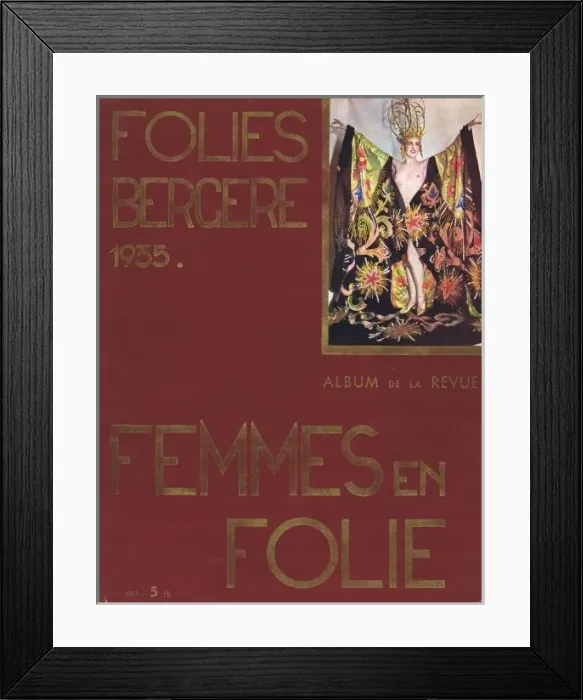 Framed Print : Cover of souvenir brochure for Femmes En Folies Framed Print : Cover of souvenir brochure for Femmes En Folies