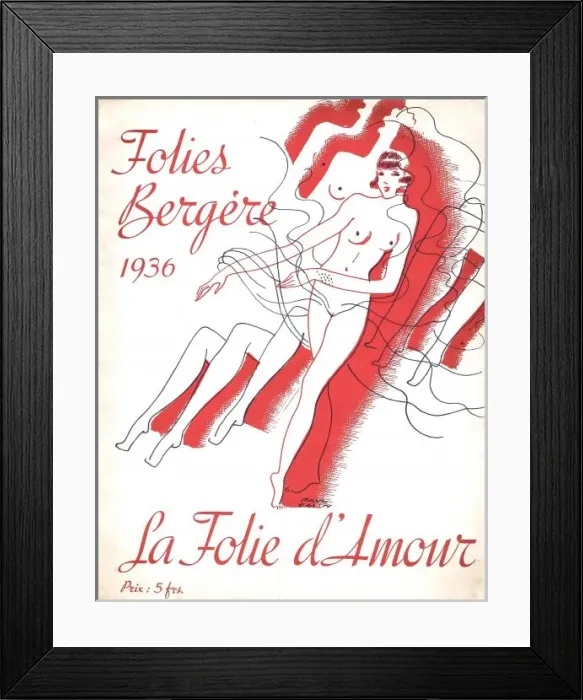 Framed Print : Cover of souvenir brochure for La Folie d Amour Framed Print : Cover of souvenir brochure for La Folie d Amour