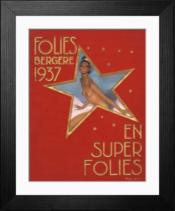 Framed Print : Cover of souvenir brochure for Un Super Folies Framed Print : Cover of souvenir brochure for Un Super Folies
