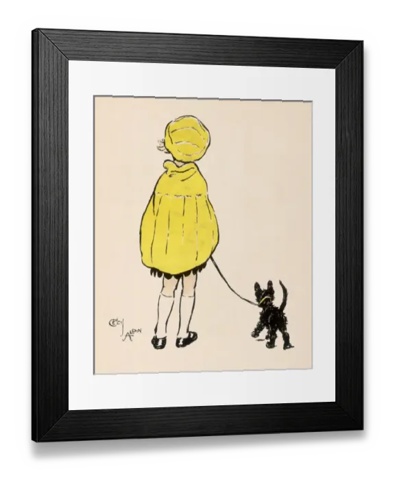 Framed Print : Girl with Dog Framed Print : Girl with Dog