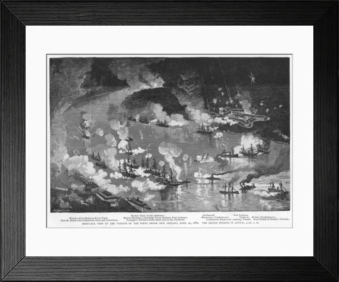 Framed Print : Mississippi Naval Fight Framed Print : Mississippi Naval Fight