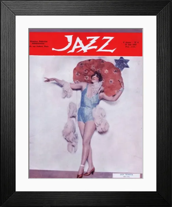 Framed Print : Front cover of Jazz Magazine featuring Lily Damita, June 192 Framed Print : Front cover of Jazz Magazine featuring Lily Damita, June 192