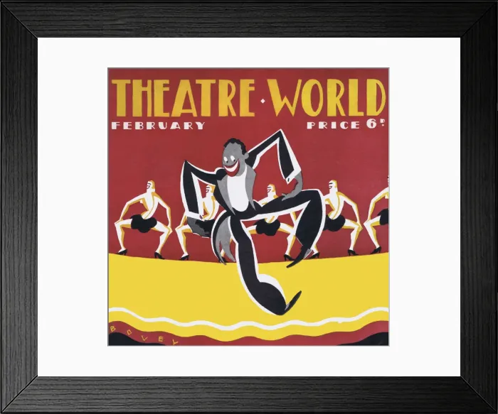 Framed Print : Art deco cover for Theatre World, February 1927 Framed Print : Art deco cover for Theatre World, February 1927