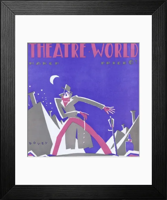 Framed Print : Art deco cover for Theatre World, March 1927 Framed Print : Art deco cover for Theatre World, March 1927