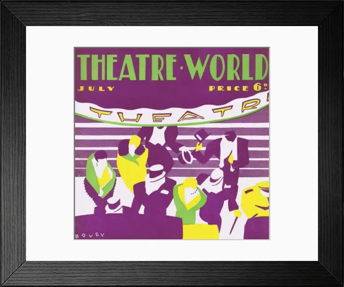 Framed Print : Art deco cover for Theatre World, July 1927 Framed Print : Art deco cover for Theatre World, July 1927