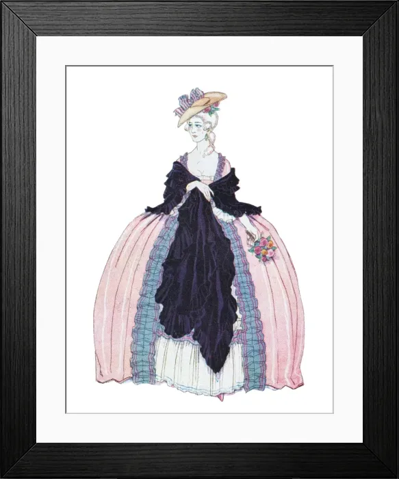 Framed Print : Costume design by Georges Barbier for the Valentino film Mon Framed Print : Costume design by Georges Barbier for the Valentino film Mon