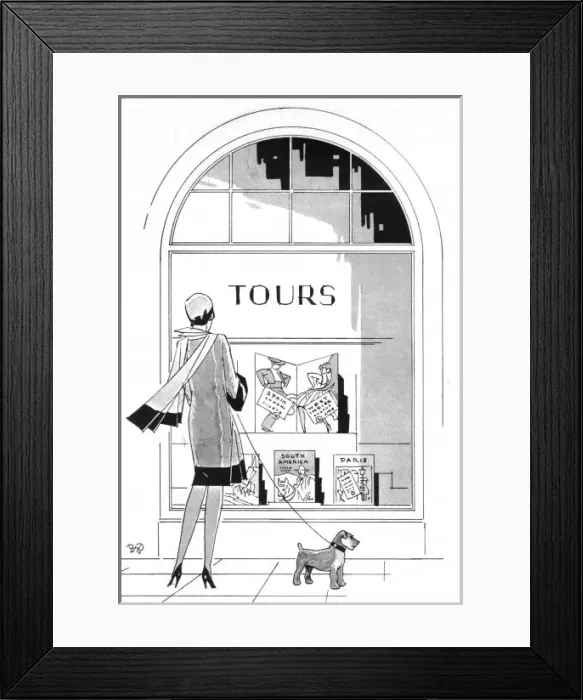 Framed Print : Artwork for Travel advert, 1929 Framed Print : Artwork for Travel advert, 1929