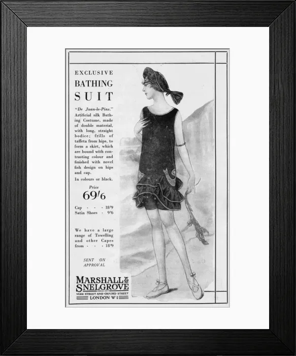Framed Print : Advert for Marshall & Snelgrove bathing suit, 1926 Framed Print : Advert for Marshall & Snelgrove bathing suit, 1926