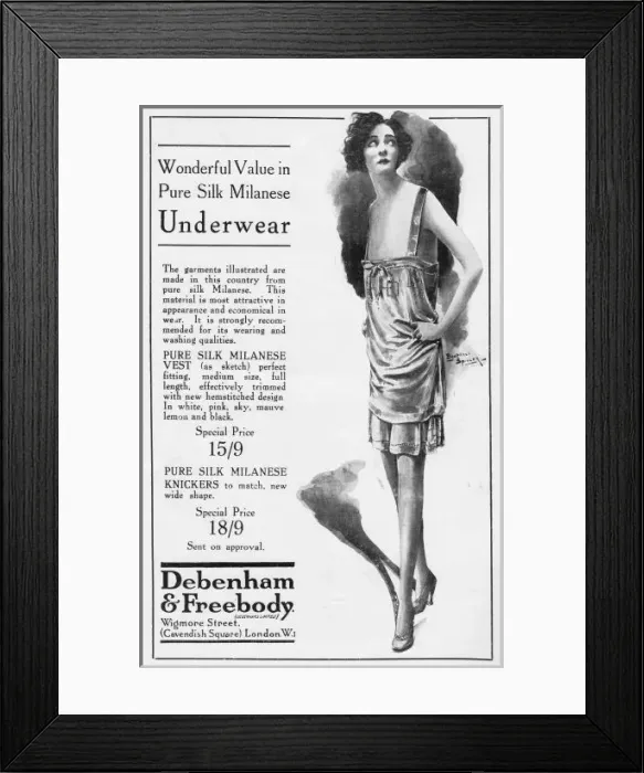 Framed Print : Advert for Debenham & Freebody underwear, 1926 Framed Print : Advert for Debenham & Freebody underwear, 1926