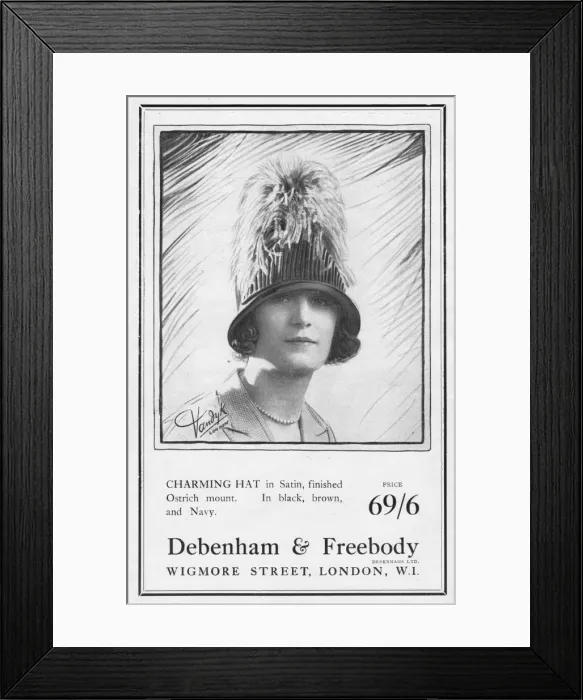 Framed Print : Advert for Debenham & Freebody hats, 1924 Framed Print : Advert for Debenham & Freebody hats, 1924