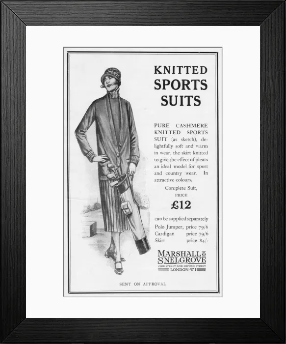 Framed Print : Advert for Marshall & Snelgrove knitted sports suits, 1924 Framed Print : Advert for Marshall & Snelgrove knitted sports suits, 1924