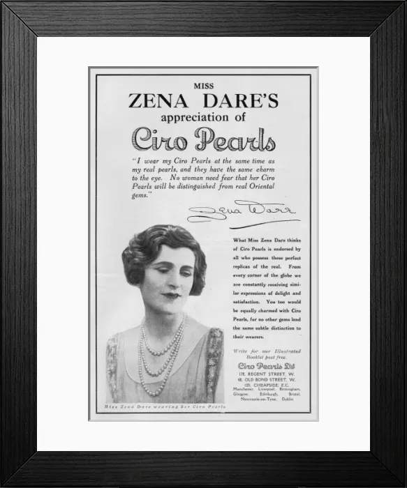 Framed Print : Advert for Ciro pearls, 1926 Framed Print : Advert for Ciro pearls, 1926