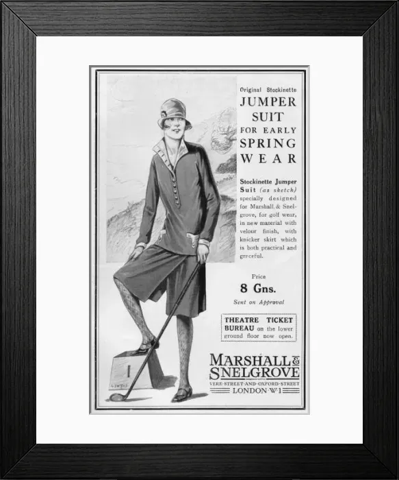 Framed Print : Advert for Jumper Suit by Marshall & Snelgrove, 1926 Framed Print : Advert for Jumper Suit by Marshall & Snelgrove, 1926
