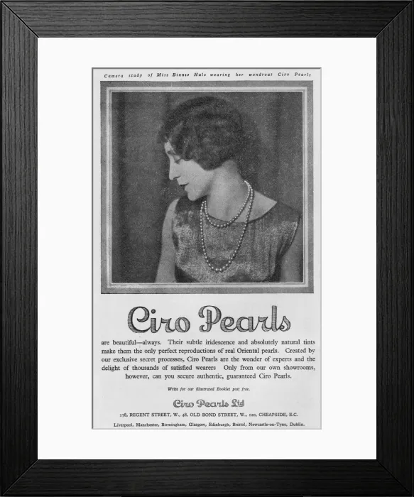 Framed Print : Advert for Ciro pearls, 1926 Framed Print : Advert for Ciro pearls, 1926